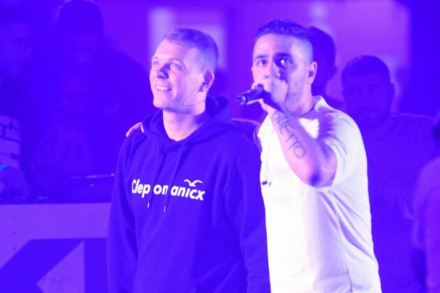 Bushido (bürgerlich Anis Mohamed Youssef Ferchichi) und Shindy Jubilaeums Charity KISS CUP in der Berliner Max-Schmeling-Hale in Berlin am 23.06.2017