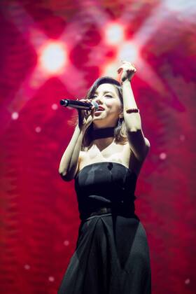 Hong Kong singer Gloria Tang Tsz-kei, better known by her stage name G.E.M., performs at a ceremony during the 2017 MTV Global Mandarin Music Awards in Shenzhen city, south China s Guangdong province, 20 July 2017. Stars shine on 2017 MTV Global Mandarin Music Awards in south China  pbu655979_04