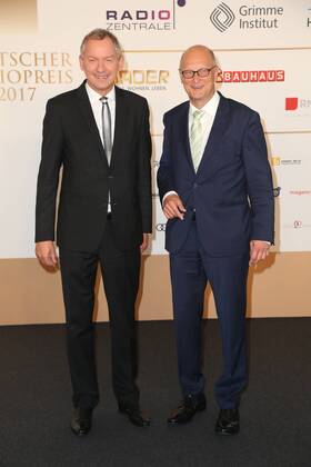 Hamburg Hörfunkdirektor Joachim Knuth und NDR-Intendant Lutz Marmor Verleihung Deutscher Radiopreis in der Elbphilharmonie Hamburg am 7.9.2017