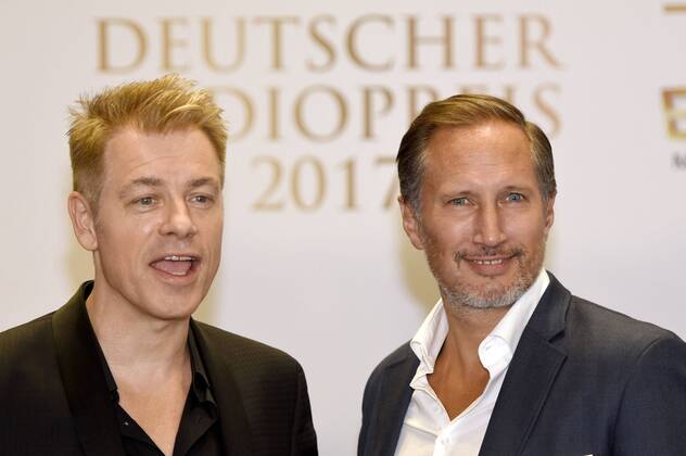 Michael Mittermeier und Benno Fürman bei der Verleihung des Deutschen Radiopreises 2017 in der Elbphilharmonie. Hamburg, 07.09.2017