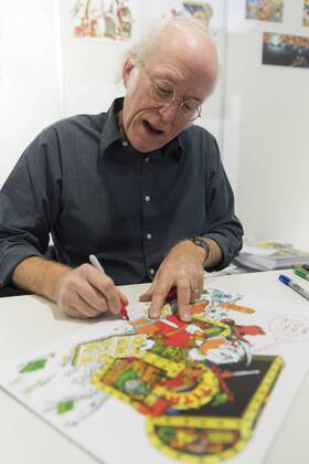 American comic book author and illustrator Don Rosa signing at the Helsinki Book Fair in Helsinki, Finland, 27 October 2016. (Newspix24 Matti Matikainen) Helsinki Book Fair 2016 