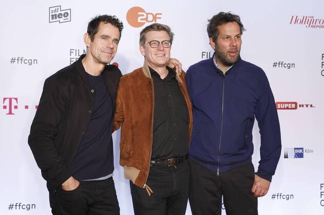 Tom Tykwer, Hendrik Handloegten und Achim von Borries bei der Premiere von Babylon Berlin auf dem 27. Film Festival Cologne im Filmpalast. Köln, 30.09.2017