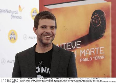 Spanish writer Pablo Tebar poses before receiving the 14th Minotauro Award for his novel Snow in Mars at the 50th Sitges International Fantastic Film Festival of Catalonia, in Sitges, Spain, 10 October 2017. The film festival runs from 05 to 15 October. Awards - 50th Sitges Film Festival !ACHTUNG: NUR REDAKTIONELLE NUTZUNG!  Copyright: xSUSANNAxSAEZx 20171010-636432530889211815