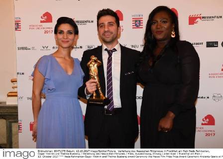 Verleihung des Hessischen Filmpreises in Frankfurt am Main Neda Rahmanian, Özgür Yildirim und Thelma Buabeng Verleihung des Hessischen Filmpreis Preis, Auszeichnung, Ehrung Alten Oper Frankfrut am Main 13. Oktober 2017