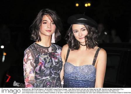 Lisa-Marie Koroll und Lea van Acken bei der 28. Verleihung des Hessischen Film- und Kinopreises in der Alten Oper. Frankfurt, 13.10.2017
