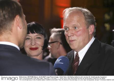 Ulrich Tukur mit Ehefrau Katharina John bei der 28. Verleihung des Hessischen Film- und Kinopreises in der Alten Oper. Frankfurt, 13.10.2017