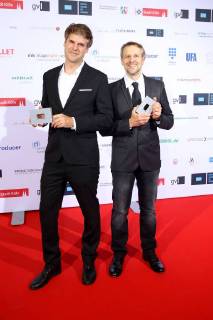 Preisträger Jan Adamczyk und Denis Behnke (Visuelle Effekte) bei der Deutsche Akademie für Fernsehen Verleihung und Auszeichnung am 28.10.2017 in Köln Deutsche Akademie fuer Fernsehen Verleihung & Auszeichnung in Koeln, 2017