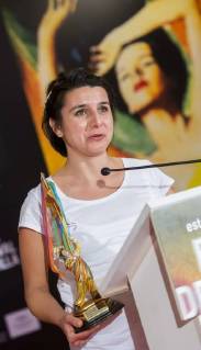 Film Director Ayse Tropak delivers a speech after she won 4th Ocana Award to Freedom for her film Mr. Gay Syria during the ceremony to announce the winners of the 14th European Film Festival in Seville, southern Spain, 11 November 2017. A total of 400 films from 185 countries were screened during the festival. European Film Festival in Seville !ACHTUNG: NUR REDAKTIONELLE NUTZUNG!  Copyright: xRAULxCAROx GRA228 20171111-636460090863925420