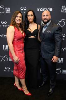 November 15, 2017 - West Hollywood, California, U.S. - DANY GARCIA, SIMONE GARCIA JOHNSON and DAVE RIENZI arrive at the s and InStyle s Celebration of the 2018 Golden Globe Awards Season and the Unveiling of the Golden Globe Ambassador. West Hollywood U.S. - ZUMAz03_ 20171115_shd_z03_167 Copyright: xHFPAx