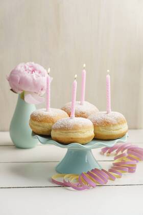 Birthday candles on Bismarck Doughnuts  ECF01910