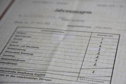 Zeugnis, Noten, Schule Bildungsreform, Schulnote, Beurteilung