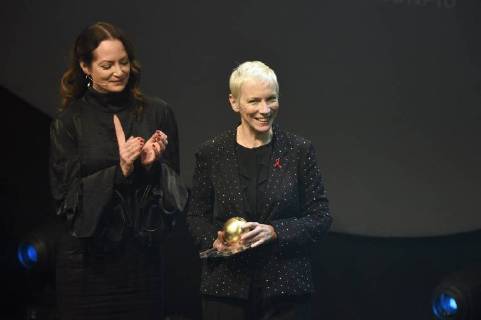 Natalia Wörner und Annie Lennox bei der Verleihung des 10. Deutschen Nachhaltigkeitspreises 2017 im Maritim Hotel. Düsseldorf, 08.12.2017