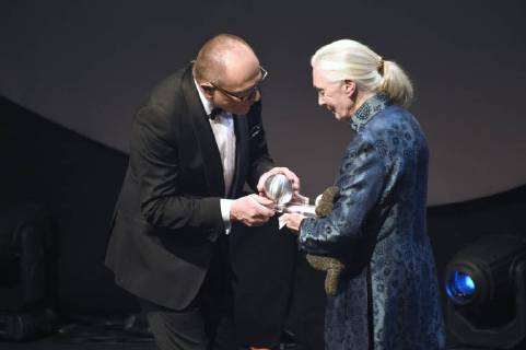 Jane Goodall bei der Verleihung des 10. Deutschen Nachhaltigkeitspreises 2017 im Maritim Hotel. Düsseldorf, 08.12.2017