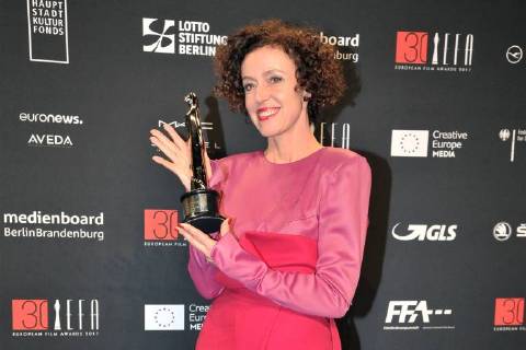 Maria Schrader, Preistraegerin (Publikumspreis) Ankunft am roten Teppich 30 Jahre European Film Awards (EFA) im Haus der Berliner Filmfestspiele am 09.12.2017