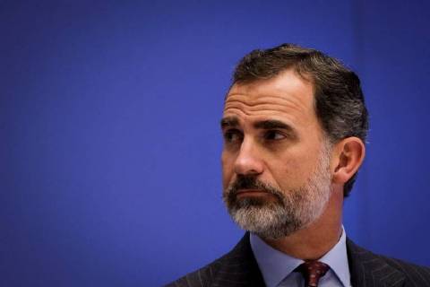 Spain s King Felipe VI delivers a speech during V International Forum Maspalomas held in Maspalomas, Canary Islands, 14 December 2017. Spain s King Felipe VI attends a V International Forum Maspalomas !ACHTUNG: NUR REDAKTIONELLE NUTZUNG! Copyright: xAngelxMedinaxG.x GRAF1212 20171214-636488660882870682