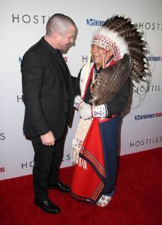 BEVERLY HILLS, CA - DECEMBER 14: Christian Bale and Wes Studi at the Los Angeles Premiere of Hostiles at the Samuel Goldwyn Theater in Beverly Hills, California on December 14, 2017. Copyright: xFayexSadoux