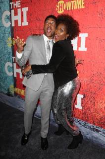 LOS ANGELES, CA - January 3: Jacob Latimore, Yolonda Ross, at 29th Premiere Of Showtime s The Chi at The Downtown Independent in Los Angeles, California on January 3, 2018. Copyright: xFayexSadoux