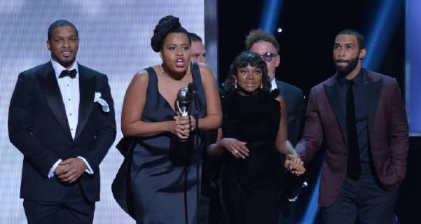 Courtney Kemp Agboh accepts the Outstanding Drama Series award for Power onstage during the 49th NAACP Image Awards at the Pasadena Civic Auditorium in Pasadena, California on January 15, 2018. The NAACP Image Awards celebrates the accomplishments of people of color in the fields of television, music, literature and film and also honors individuals or groups who promote social justice through creative endeavors.during the 49th NAACP Image Awards at the Pasadena Civic Auditorium in Pasadena, California on January 15, 2018. The NAACP Image Awards celebrates the accomplishments of people of color in the fields of television, music, literature and film and also honors individuals or groups who promote social justice through creative endeavors. during the 49th NAACP Image Awards at the Pasadena Civic Auditorium in Pasadena, California on Jan  LAP20180115944 JIMxRUYMEN