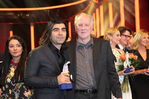 Fatih Akin und Werner Herzog, Verleihung des Bayerischen Filmpreis 2018 im Prinzrengententheater in Muenchen am 20.01.2018