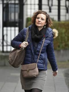 Federation Wallonia - Brussels Minister of Education and School Buildings Marie-Martine Schyns arrives for a party bureau of french-speaking Christian democrats cdH, on Monday 22 January 2018 in Namur. JOHNxTHYS 05281042