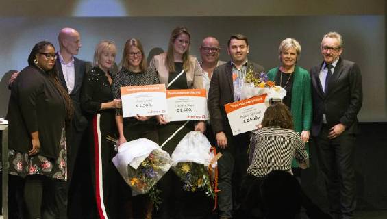 25-01-2018 Rotterdam Princess Laurentien with Paul de Leeuw and the winners of the TaalHeldenprijs at the International Film Festival in Rotterdam.  Copyright: xPPE WERFx
