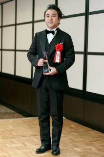 Japanese actor Tsuyoshi Muro poses for the cameras during the Elan d Or Award ceremony on February 1, 2018, Tokyo, Japan. The award organized by the All Nippon Producers Association (ANPA) recognizes outstanding actors, movies and TV dramas.  (gxta_elandor019)