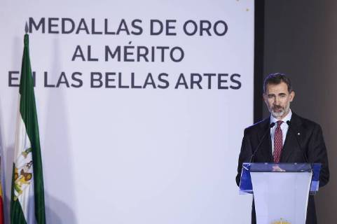 February 6, 2018 - Malaga, Andalucia, Spain - King Felipe VI of Spain attend the Gold Medals of Merit in Fine Arts 2016 ceremony at the Pompidou Center on February 06, 2018 in Malaga, Spain Malaga Spain  - ZUMAg15_ 20180206_zaf_g15_033 Copyright: xJackxAbuinx