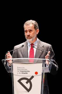 Spain s King Felipe VI delivers his speech during the 2017 Design and Innovation Awards handover ceremony in Madrid, Spain, 12 February 2018. The Design and Innovation Awards are given by Spanish Economy, Industry and Competitiveness Ministry. Royal Couple chairs Design and Innovation Awards ceremony !ACHTUNG: NUR REDAKTIONELLE NUTZUNG!  Copyright: xEmilioxNaranjox GRAF9738 20180212-636540399580588864