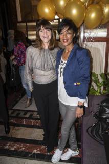 Ina Paule Klink und Dennenesch Zoude bei der Verleihung des Blaue Blume Award 2018 im Restaurant Grosz. Berlin, 14.02.2018