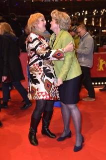 Claudia Roth and Monika Grütters attending the Figlia mia Daughter of Mine premiere at the 68th Berlin International Film Festival Berlinale 2018 at Berlinale-Palast on February 18, 2018 in Berlin, Germany.