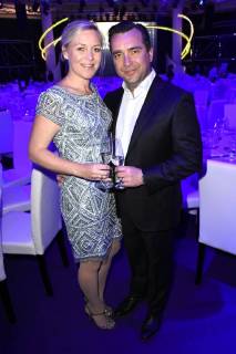 Andrea Mühlbauer und Falk Raudies bei der Verleihung des 2. Inhorgenta Award 2018 im Postpalast. München, 18.02.2018