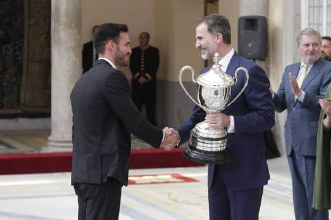 Los Reyes Felipe y Letizia junto a los Reyes emeritos Juan Carlos y Sofia entregan los Premios Nacionales del Deporte The Kings of Spain deliver the Nacional Sport Awards Jose Luis Cuesta (261 Cordon Press) 