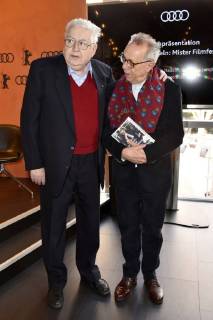 Moritz de Hadeln und Dieter Kosslick bei der Buchpräsentation Moritz de Hadeln: Mister Filmfestival während der Berlinale 2018 in der Berlinale Audi Lounge. Berlin, 21.02.2018