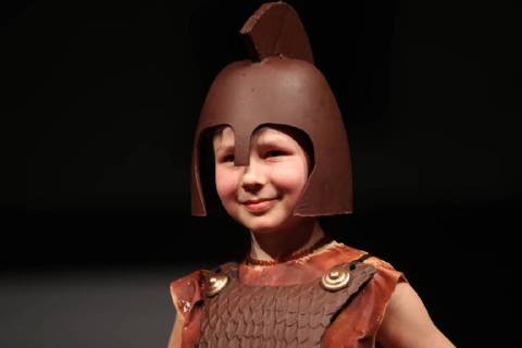 Illustration picture shows a defile with a kid in special chocolate creation at the fifth edition of the Belgian chocolate fair Le Salon du Chocolat , at Tour & Taxis, Thursday 01 March 2018, in Brussels.  BRUNOxFAHY 05305568