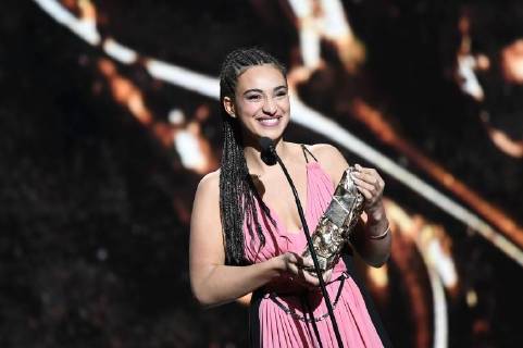 Französischer Filmpreis Cesar - Preisverleihung 43eme ceremonie des CESAR. Scene. 43th movie Cesar awards at Salle Pleyel. Stage. 224657 2018-03-02 Salle Pleyel Paris France Jordana, Camélia  Copyright: xArnal-Degunx STAR_224657_127