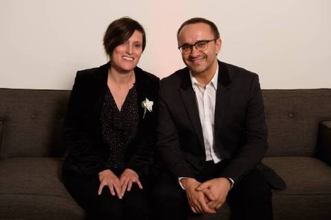 March 2, 2018 - Beverly Hills, California, U.S. - Presenter Rachel Morrison with Andrey Zvyagintsev, director of the Oscar nominated foreign film Loveless (Russia), at the reception for the Foreign Language Film Award category for the 90th Oscars on Friday. Beverly Hills U.S. - ZUMAz03_ 20180302_shf_z03_192 Copyright: xPhilxMcCartenx