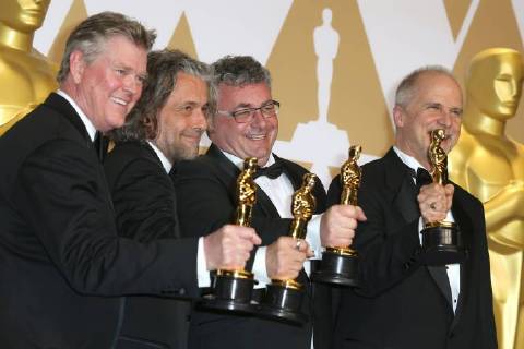 Richard R. Hoover, Paul Lambert, Gerd Nefzer and John Nelson win the Oscar in Visual Effects for Blade Runner 2049 during the 90th Annual Academy Awards (Oscars) at Hollywood & Highland Centre in California. MARCH 4th 2018 MTXx18423