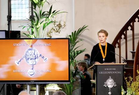 13-03-2018 Vlaardingen Princess Mabel, as chairman of Girls Not Brides, during the ceremony of the Geuzen penning in the Grote Kerk of Vlaardingen. The Geuzenpenning is an initiative of the foundation Geuzenverzet 1940-1945, founded by former Geuzen. Girls Not Brides, founded in 2011 by Princess Mabel, fights worldwide against child marriages.  Copyright: xPPE NIEBOERx