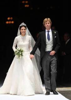 Prince Christian of Hanover (R) and Peruvian Alessandra de Osma (L) leave the church of San Pedro after getting married in Lima, Peru, 16 March 2018. Religious marriage of Prince Christian of Hanover with Peruvian Alessandra de Osma !ACHTUNG: NUR REDAKTIONELLE NUTZUNG!  Copyright: xErnestoxAriasx PER002 20180316-636568290592555964