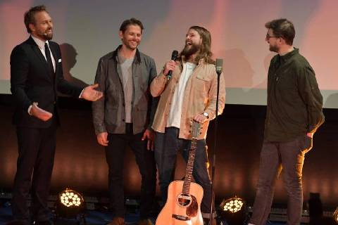 Mighty Oaks, Craig Sauders, Ian Hopper ( Frontsaenger), Claudio Donzelli beim 16. Deutschen Hoerfilmpreis im Kino International in Berlin am 20.03.2018