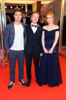 Deutscher Hörfilmpreis - Verleihung in Berlin Jascha Rust, Jonas Rausch mit Freundin Alina Reichert Deutscher Hoerfilmpreis 2018 im Kino International in Berlin am 20.03.2018