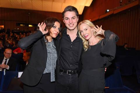 Deutscher Hörfilmpreis - Verleihung in Berlin Alice Brauner mit Sohn David Zechbauer, Feo Aladag Deutscher Hoerfilmpreis 2018 im Kino International in Berlin am 20.03.2018