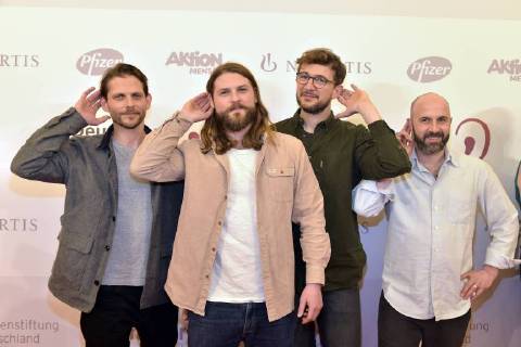 Themen der Woche Mighty Oaks, Craig Sauders, Ian Hopper ( Frontsaenger), Claudio Donzelli und Gast beim 16. Deutschen Hoerfilmpreis im Kino International in Berlin am 20.03.2018