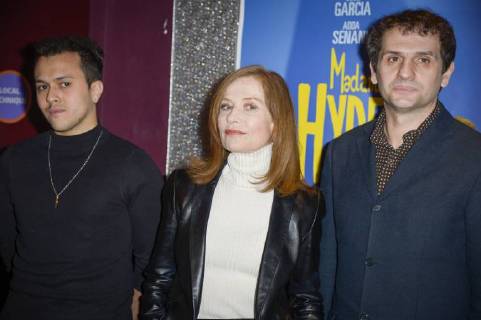 March 27, 2018 - Paris, Ile de France, France - Belkacem Lalaoui, Isabelle Huppert and director Serge Bozon seen at the premiere of Madame Hyde at the Gaumont Capucines cinema in Paris. Paris France - ZUMAs197 20180327_zaa_s197_034 Copyright: xThierryxLexFouillex