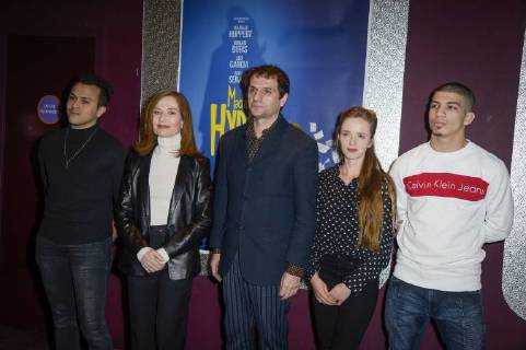 March 27, 2018 - Paris, Ile de France, France - Belkacem Lalaoui, Isabelle Huppert Serge Bozon, Roxane Arnal and Adda Senani seen at the premiere of Madame Hyde at the Gaumont Capucines cinema in Paris. Paris France - ZUMAs197 20180327_zaa_s197_037 Copyright: xThierryxLexFouillex