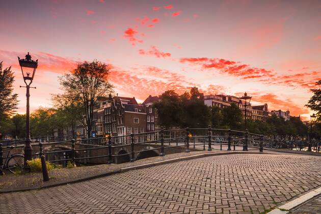 A bridge over the Keizersgracht Canal, Amsterdam, Netherlands, Europe Copyright: KavxDadfar 1207-117