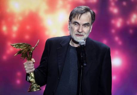 MOSCOW REGION, RUSSIA â€“ APRIL 1, 2018: Producer Sergei Selyanov accepts the Best Actress award on behalf of Irina Gorbacheva for Boris Khlebnikov s film Arrhythmia at the 31st Nika Film Award Ceremony, at the Vegas City Hall. Vyacheslav Prokofyev TASS  TS07A35F