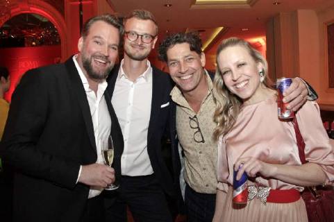 Lars Montag mit Begleitung, Gregor Bloeb und Nina Proll bei der Romy 2018 Akademiepreisverleihung im Grand Hotel. Wien, 05.04.2018