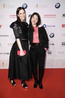 Kim Riedle und Mia Spengler beim Nominiertenabend zum Deutschen Filmpreis 2018 im BMW Haus am Kurfürstendamm. Berlin, 07.04.2018