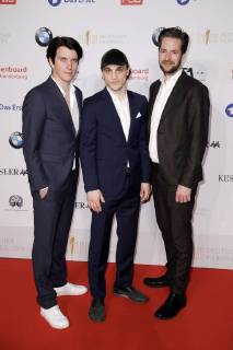 Jochen Laube, Franz Rogowski und Fabian Maubach beim Nominiertenabend zum Deutschen Filmpreis 2018 im BMW Haus am Kurfürstendamm. Berlin, 07.04.2018